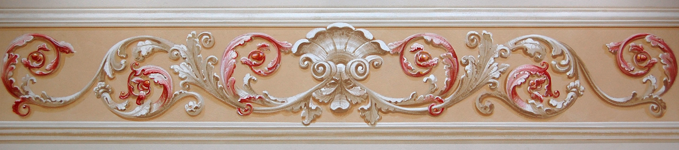 decorazione classica con girali e cornici